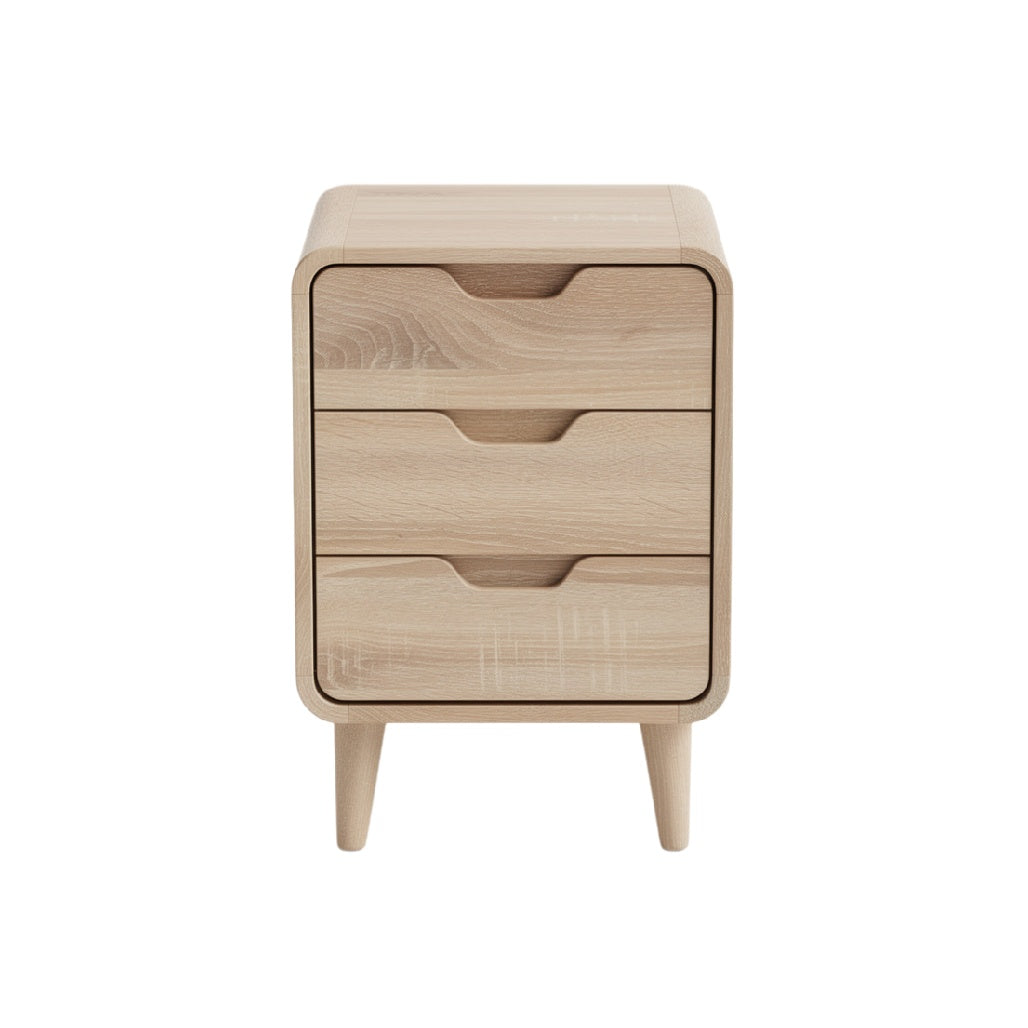 Minimalist Wooden Nightstand with Three Drawers