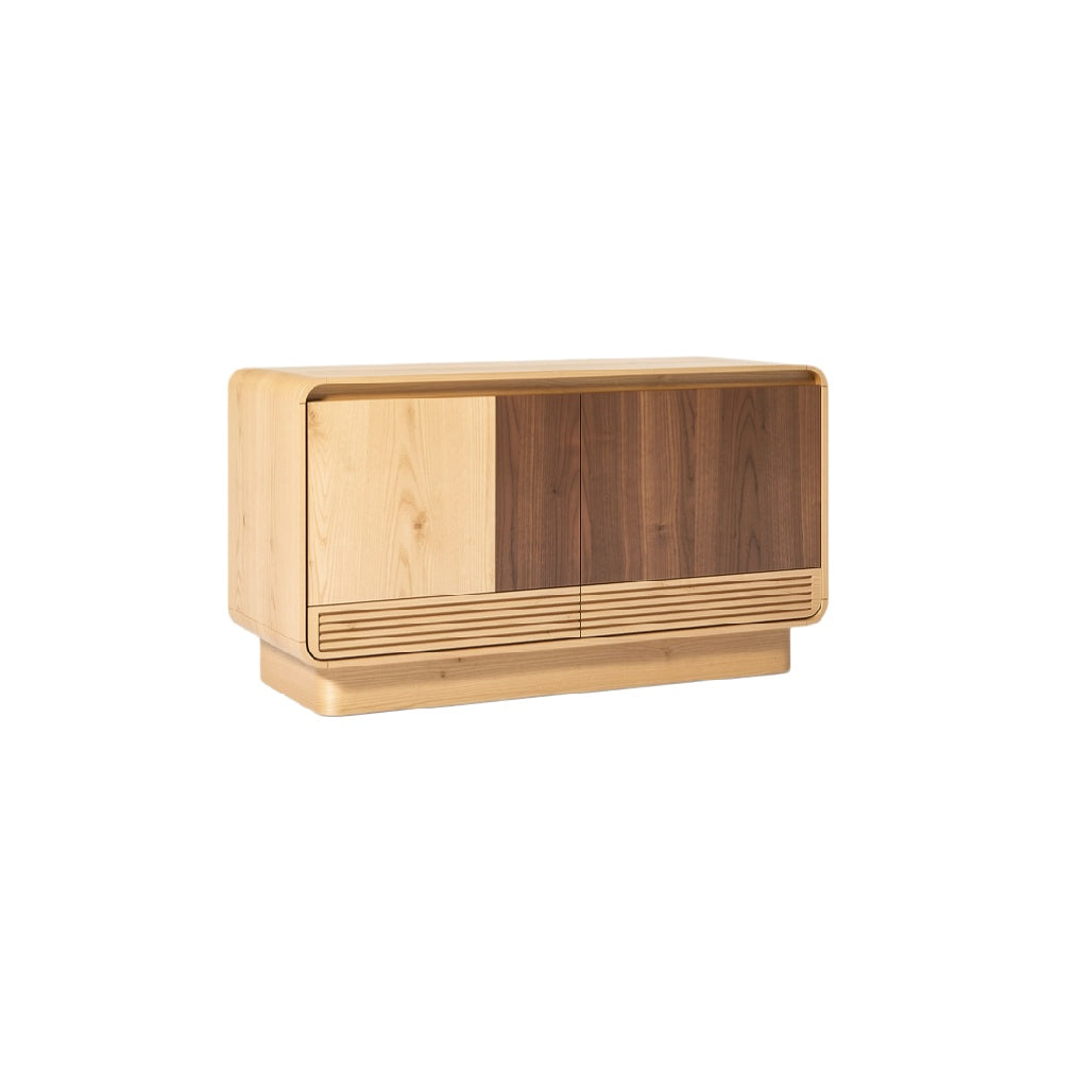 Modern Wooden Sideboard with Mixed Finish - Minimalist Design